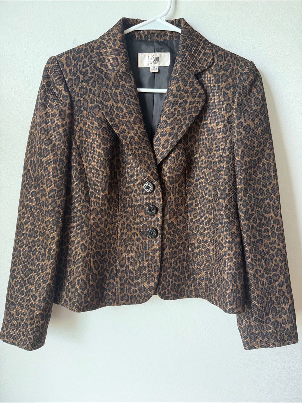 Le Suit Leopard Print Blazer in Brown and Black